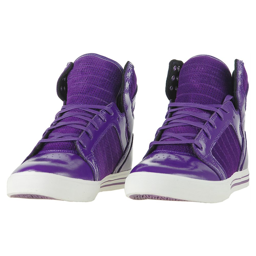 Baskets Montantes Supra SkyTop Violette Purple Patent Homme | YDJ-69737925